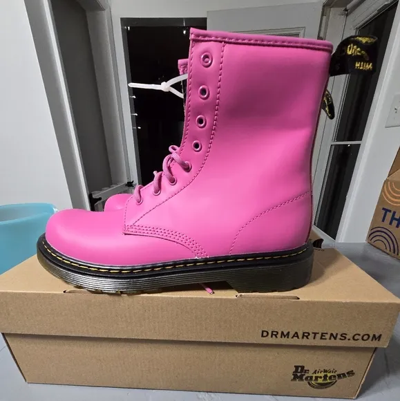 Dr. Martens Pink Boots, Youth 6
