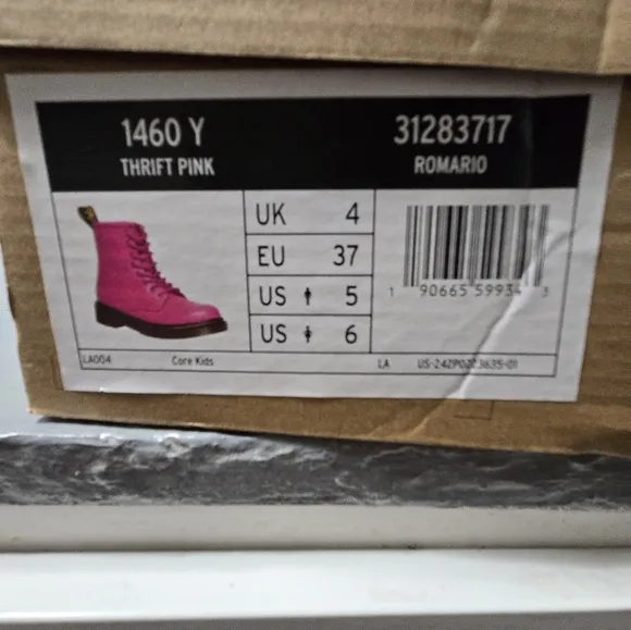 Dr. Martens Pink Boots, Youth 6