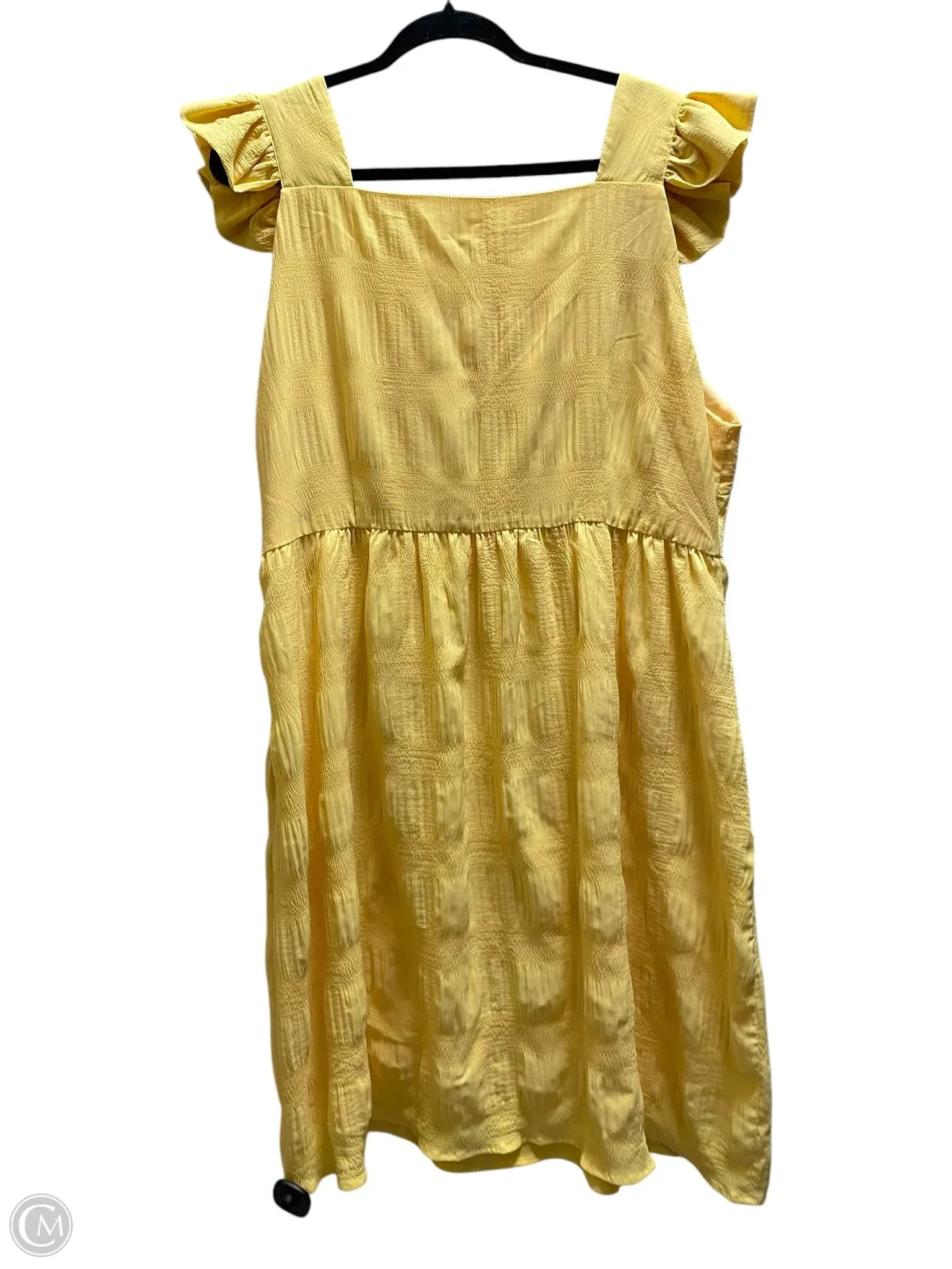 Dress Casual Short By Chicsoul In Yellow, Size: 1x