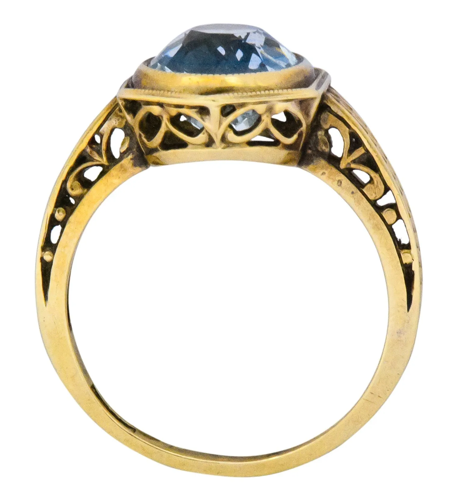 Edwardian 2.50 CTW Aquamarine 14 Karat Gold Ring