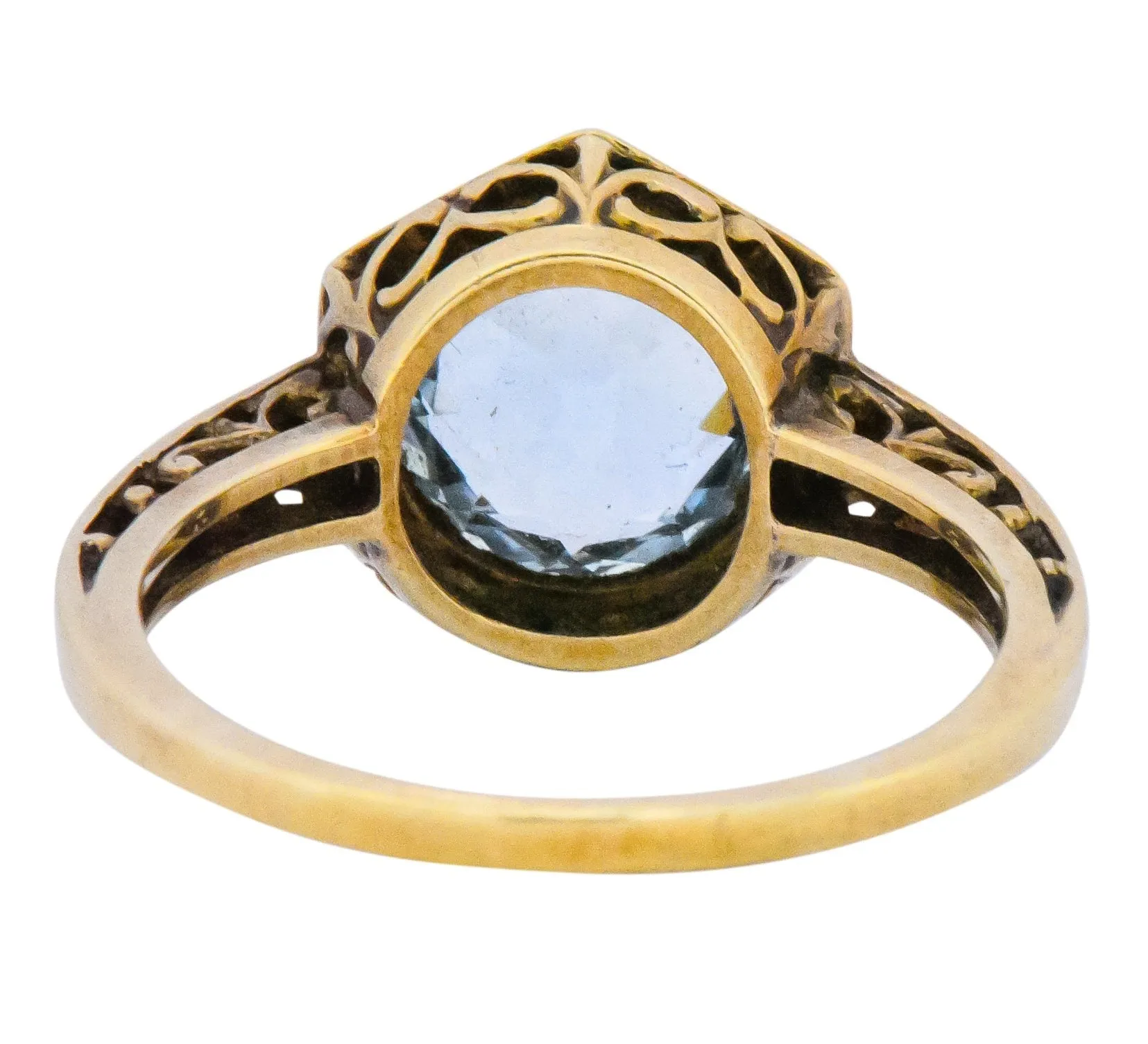 Edwardian 2.50 CTW Aquamarine 14 Karat Gold Ring
