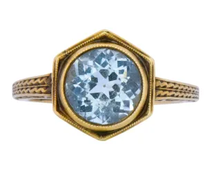 Edwardian 2.50 CTW Aquamarine 14 Karat Gold Ring