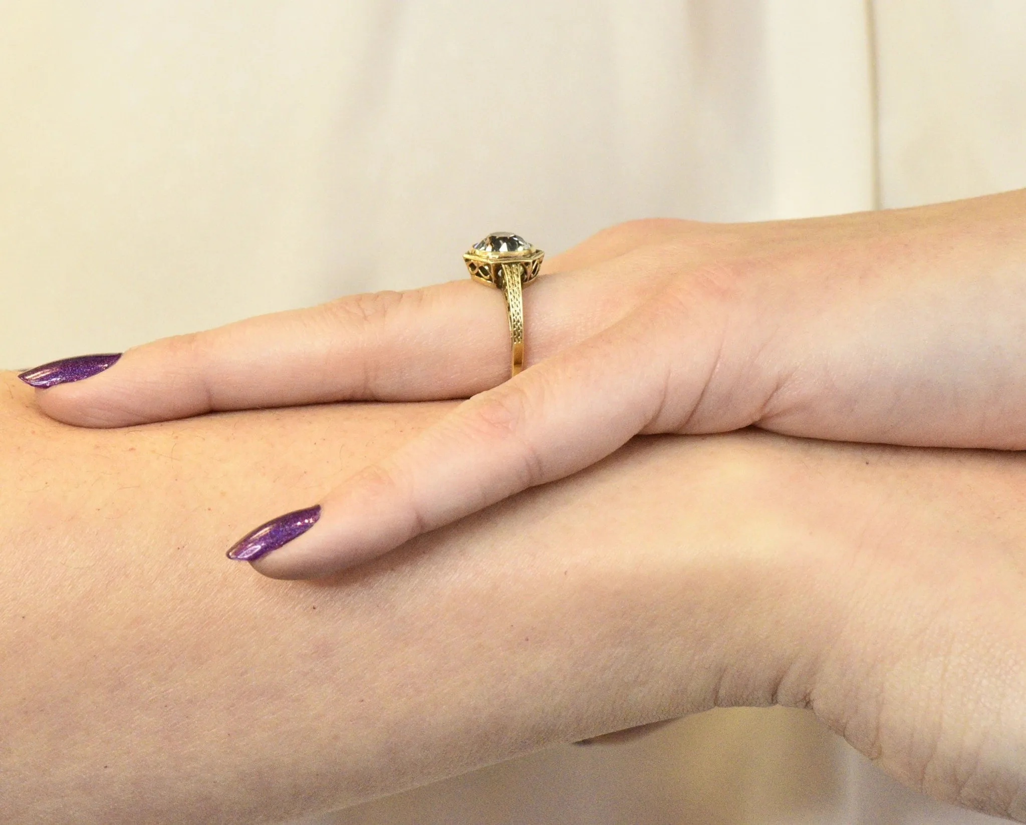 Edwardian 2.50 CTW Aquamarine 14 Karat Gold Ring