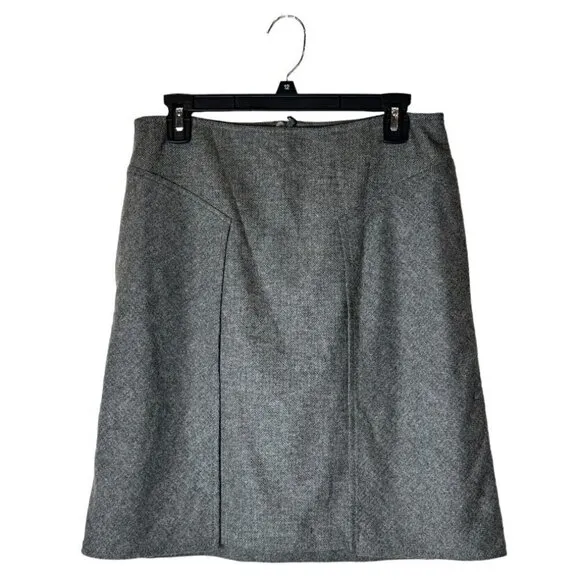 Escada Brown Gray Wool Blend Pocket Panel Front A Line Mini Skirt Size S