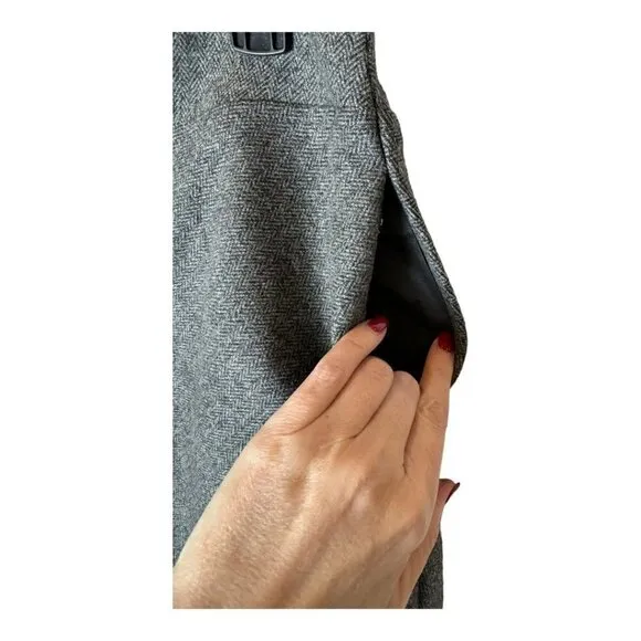 Escada Brown Gray Wool Blend Pocket Panel Front A Line Mini Skirt Size S