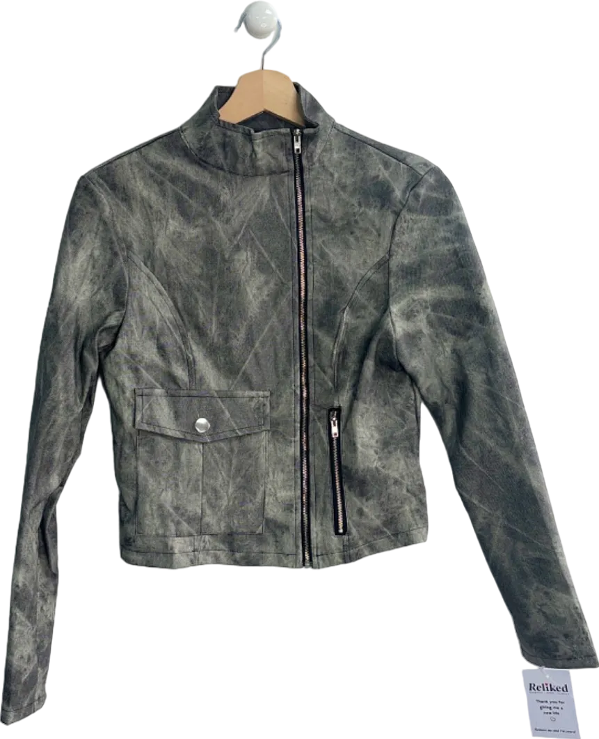 Fashion Nova Grey Washed Denim Jacket XS