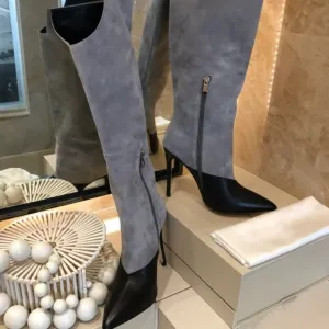 Fashion Suede Leather Patchwork Woman Over The Knee Boots