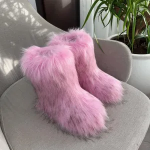 Faux Fur Plush Snow Boots