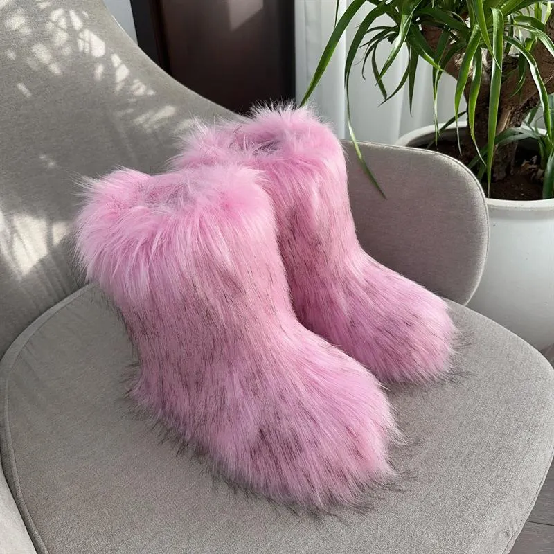 Faux Fur Plush Snow Boots