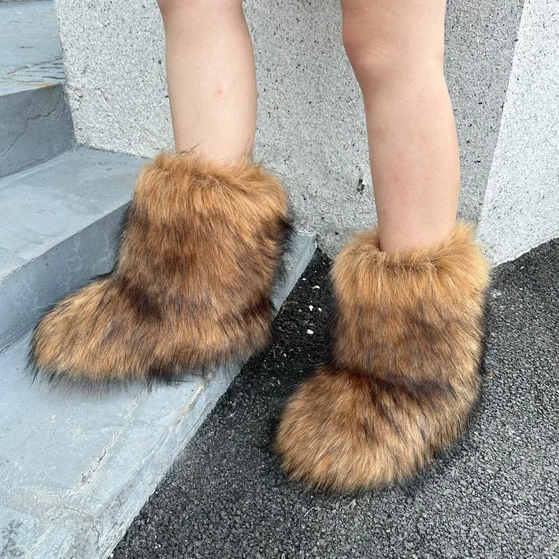 Faux Fur Plush Snow Boots