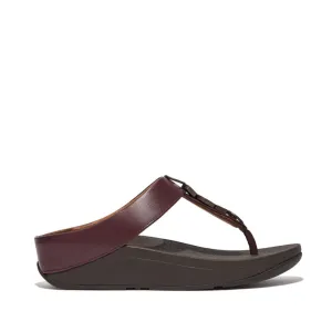 FitFlop Fino Stone Trim Toe Post Sandals Plum