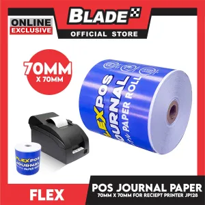 Flex POS Journal Roll Paper JP128 70MM x 70MM Cash Register POS Receipt Paper