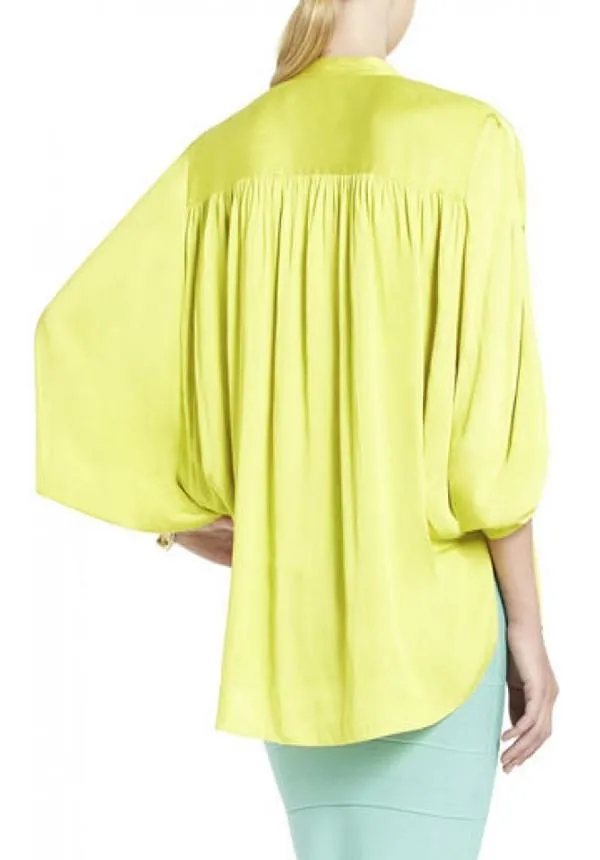 Flow and Show Buttoned Front Shirred Top