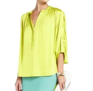 Flow and Show Buttoned Front Shirred Top