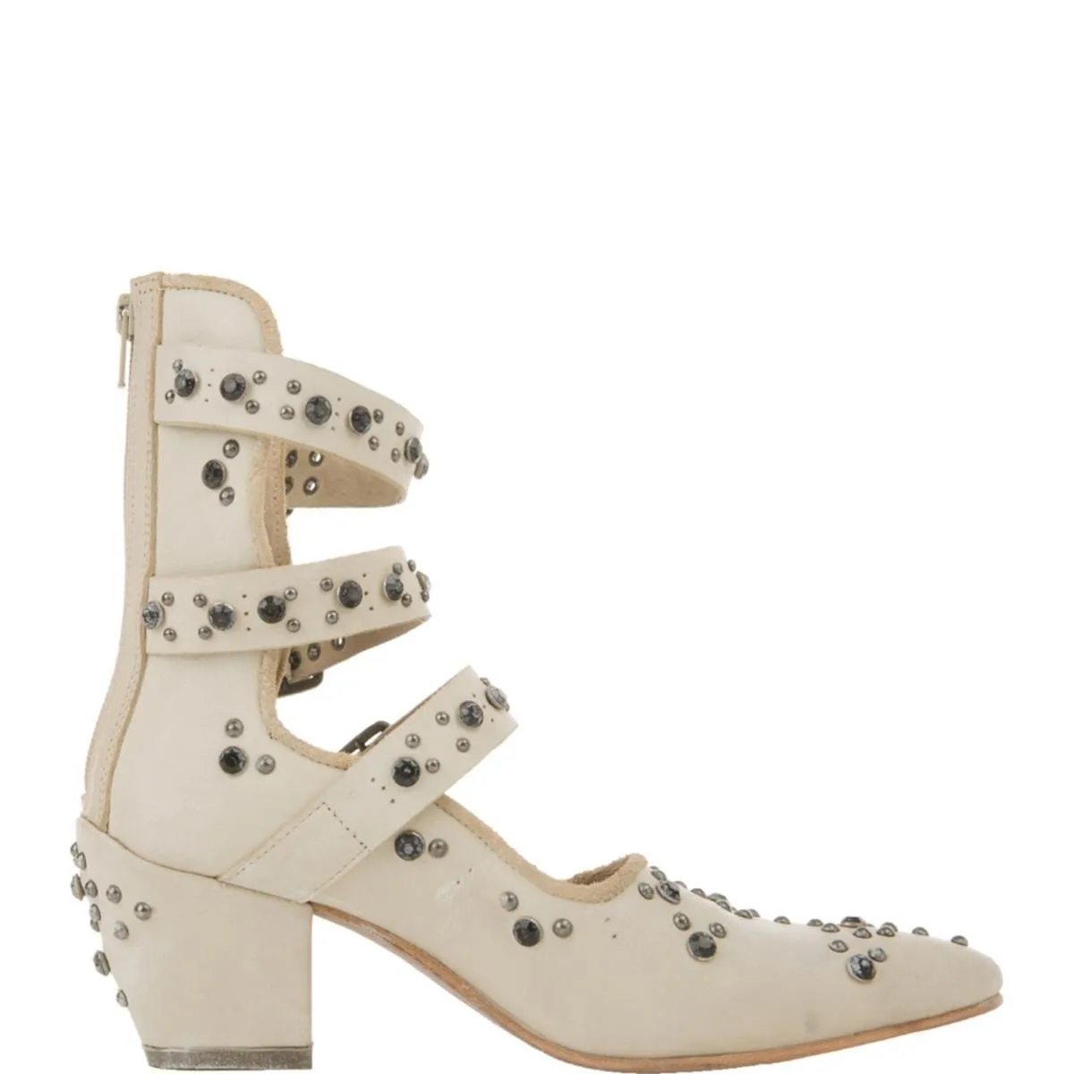 Free People Harvest Moon Cream Ankle Boots White