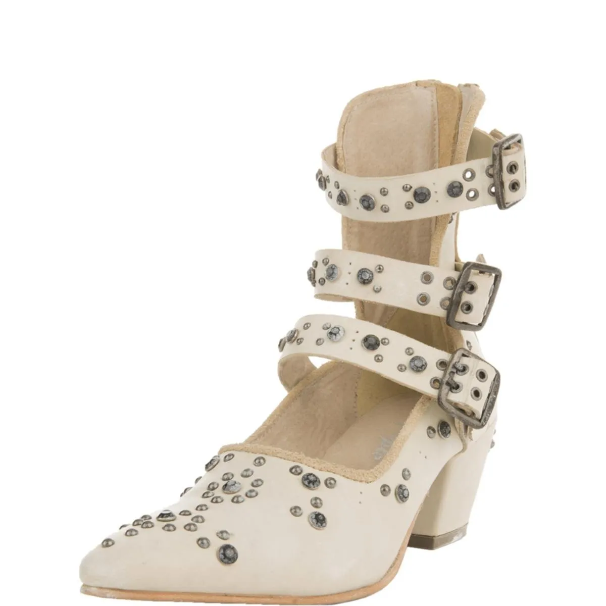 Free People Harvest Moon Cream Ankle Boots White