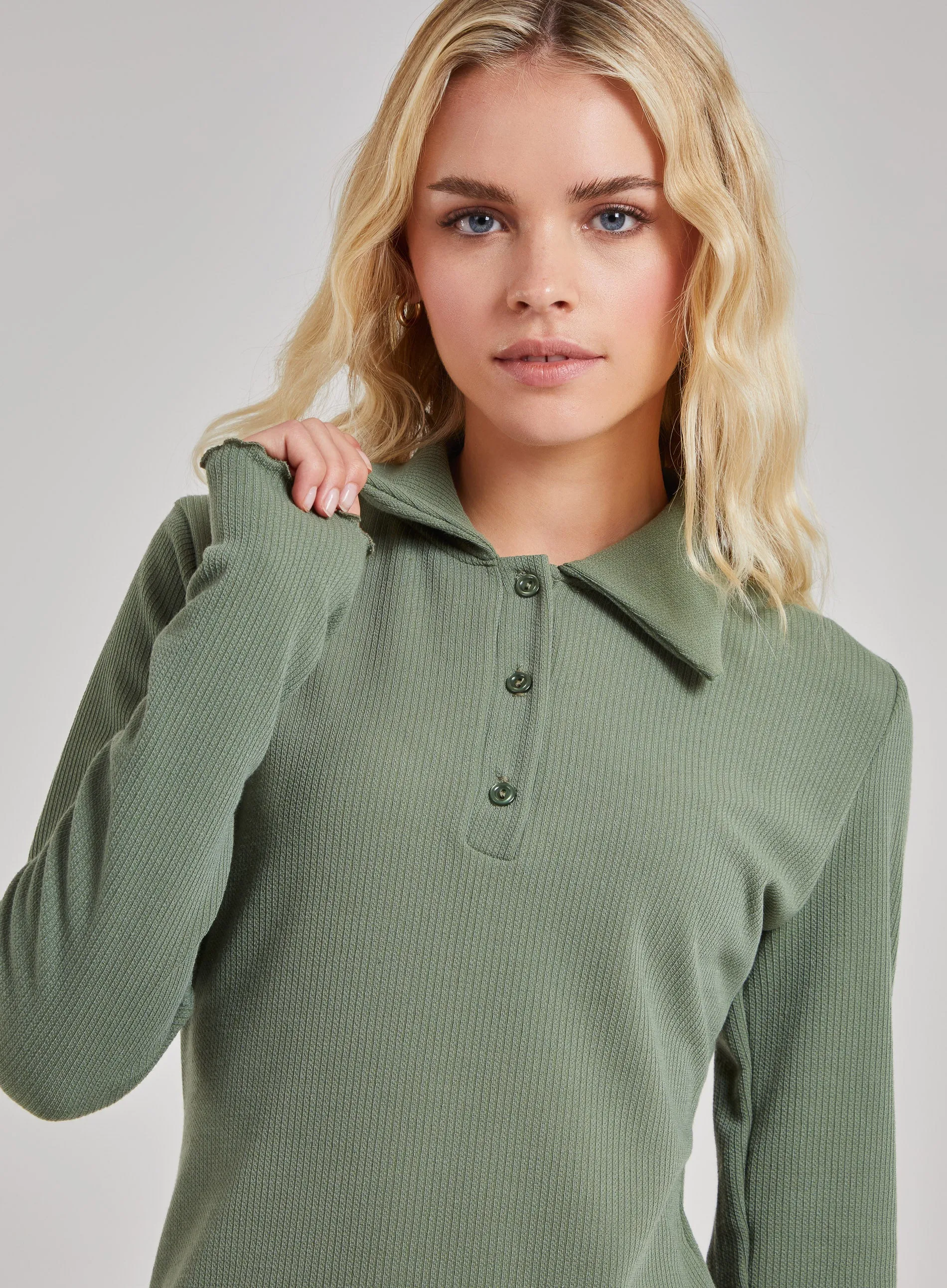 Frill Hem Ribbed Midi Dress