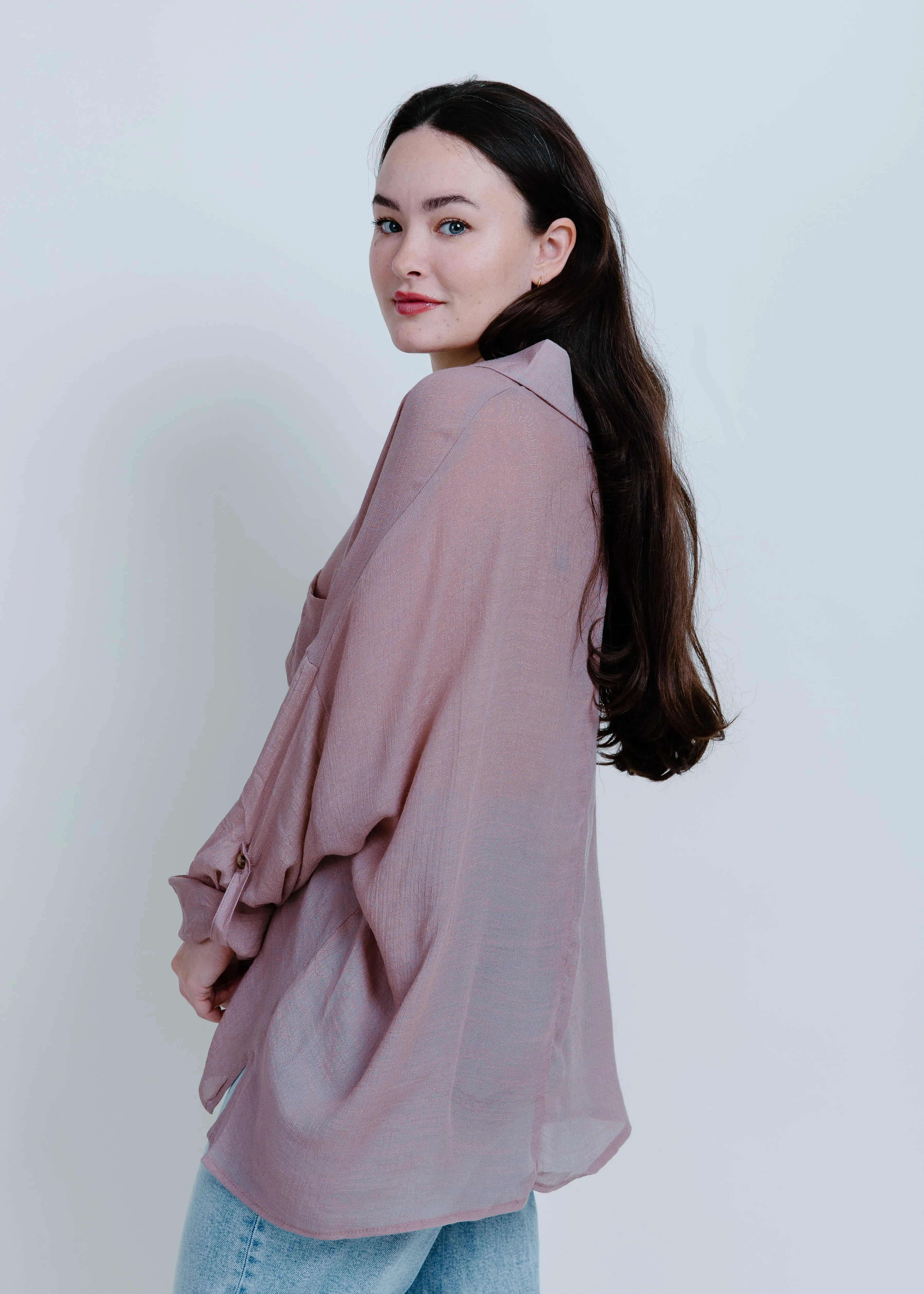 Gianna Button Up Shirt - Mauve