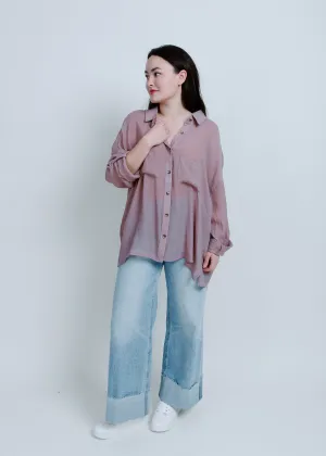 Gianna Button Up Shirt - Mauve
