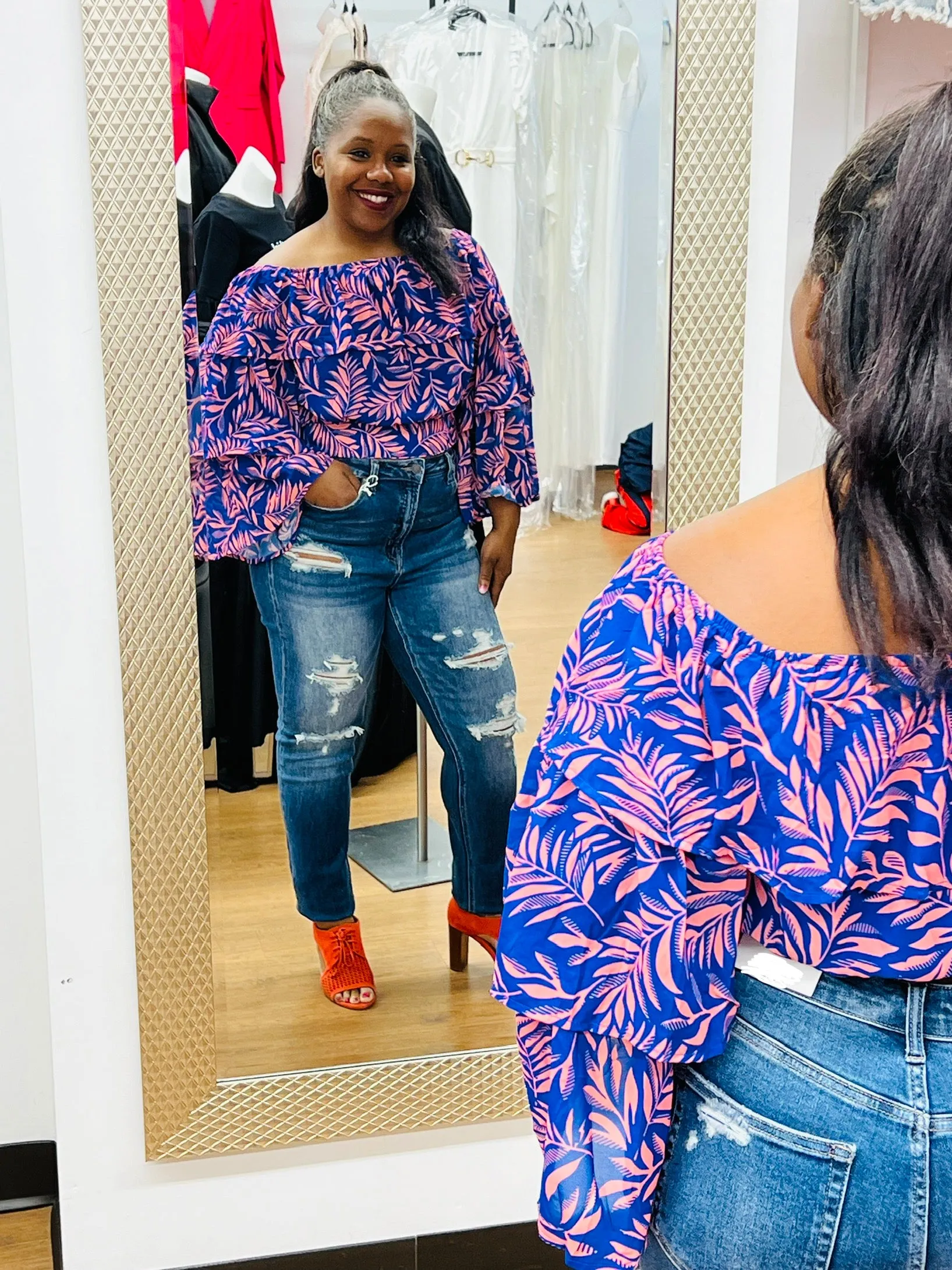 Give em shoulder blouse top