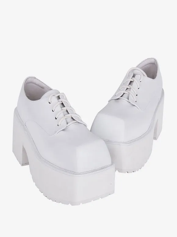 Gothic Lolita Boots Black PU Round Toe PU Leather Lolita Footwear