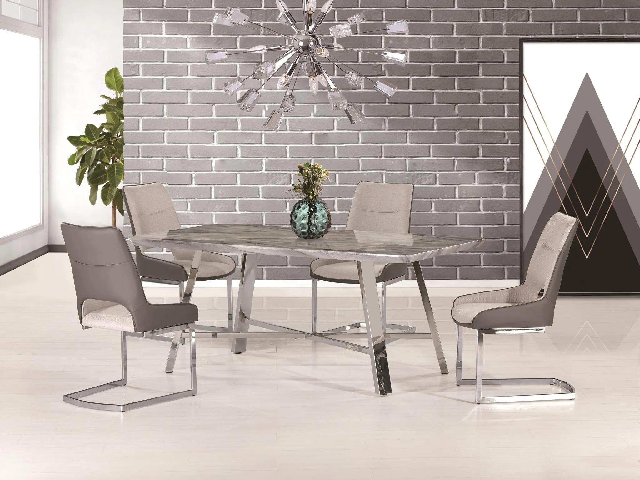Grey Marble Dining Table