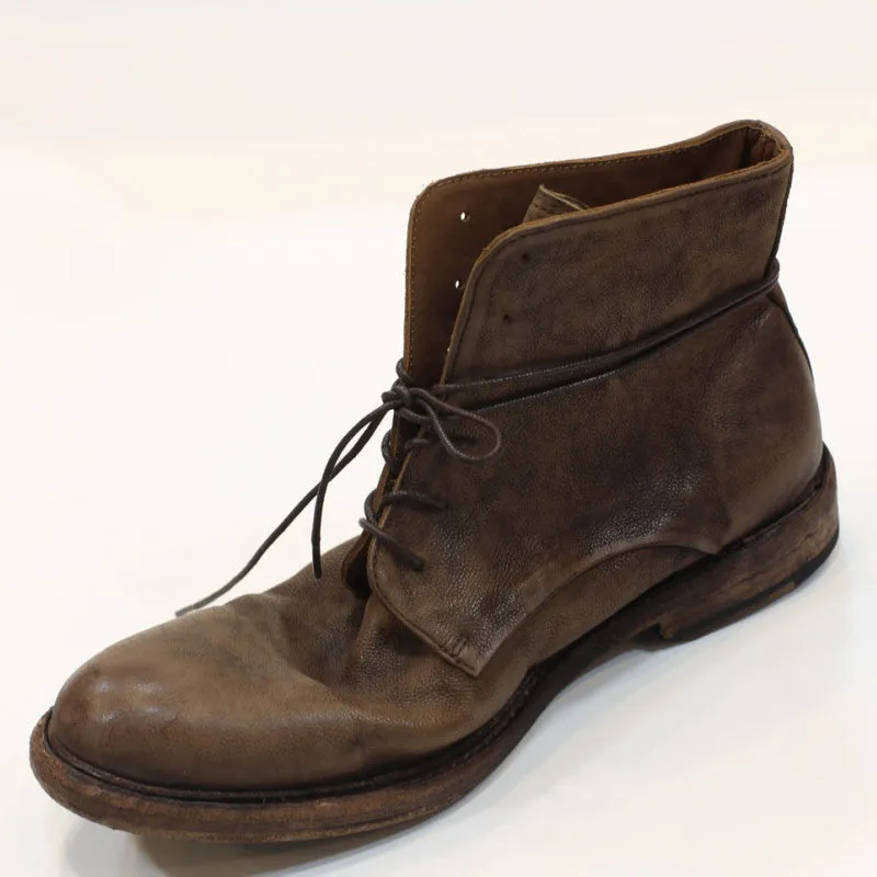 High End Handmade classic vintage Luxury Genuine Leather Sole Goodyear Boots ITALY Cow Leather Lace Up Motorcycles desert Boots
