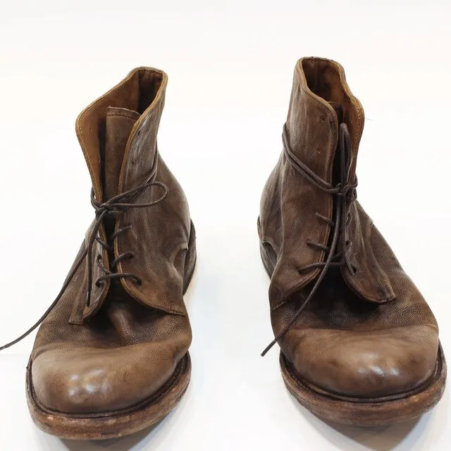 High End Handmade classic vintage Luxury Genuine Leather Sole Goodyear Boots ITALY Cow Leather Lace Up Motorcycles desert Boots