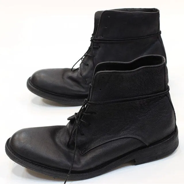 High End Handmade classic vintage Luxury Genuine Leather Sole Goodyear Boots ITALY Cow Leather Lace Up Motorcycles desert Boots
