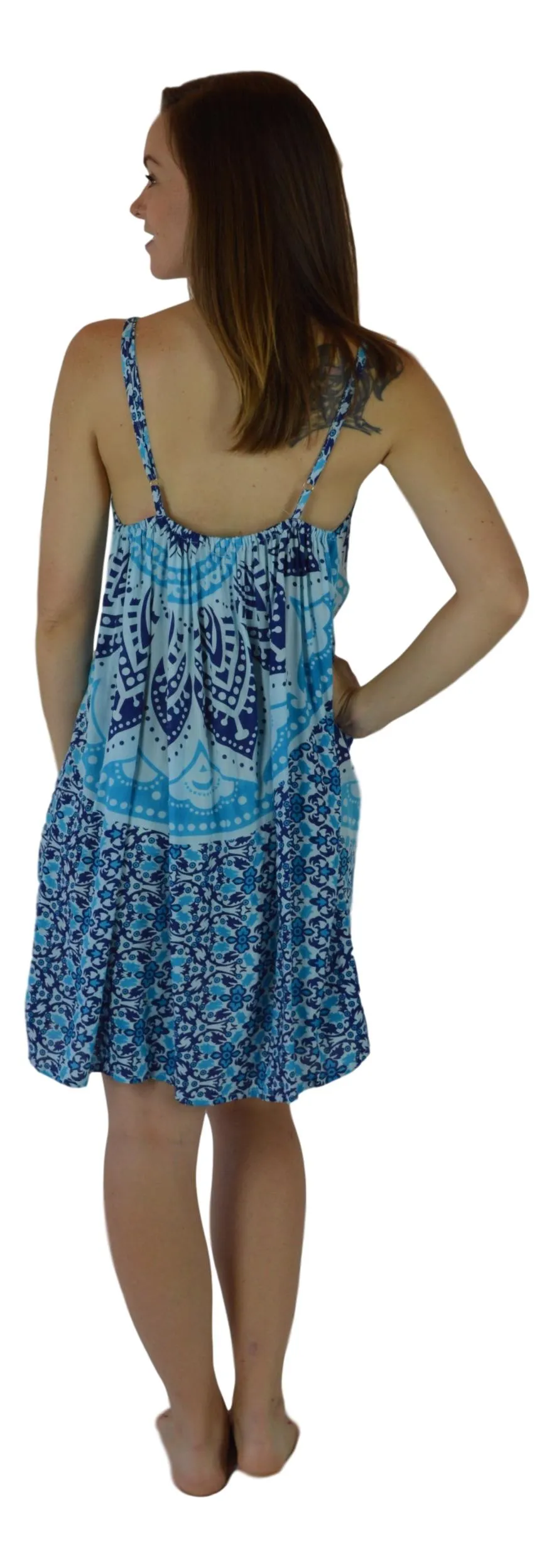 Holoholo - Bali Dress  - Mandala - Navy - Short