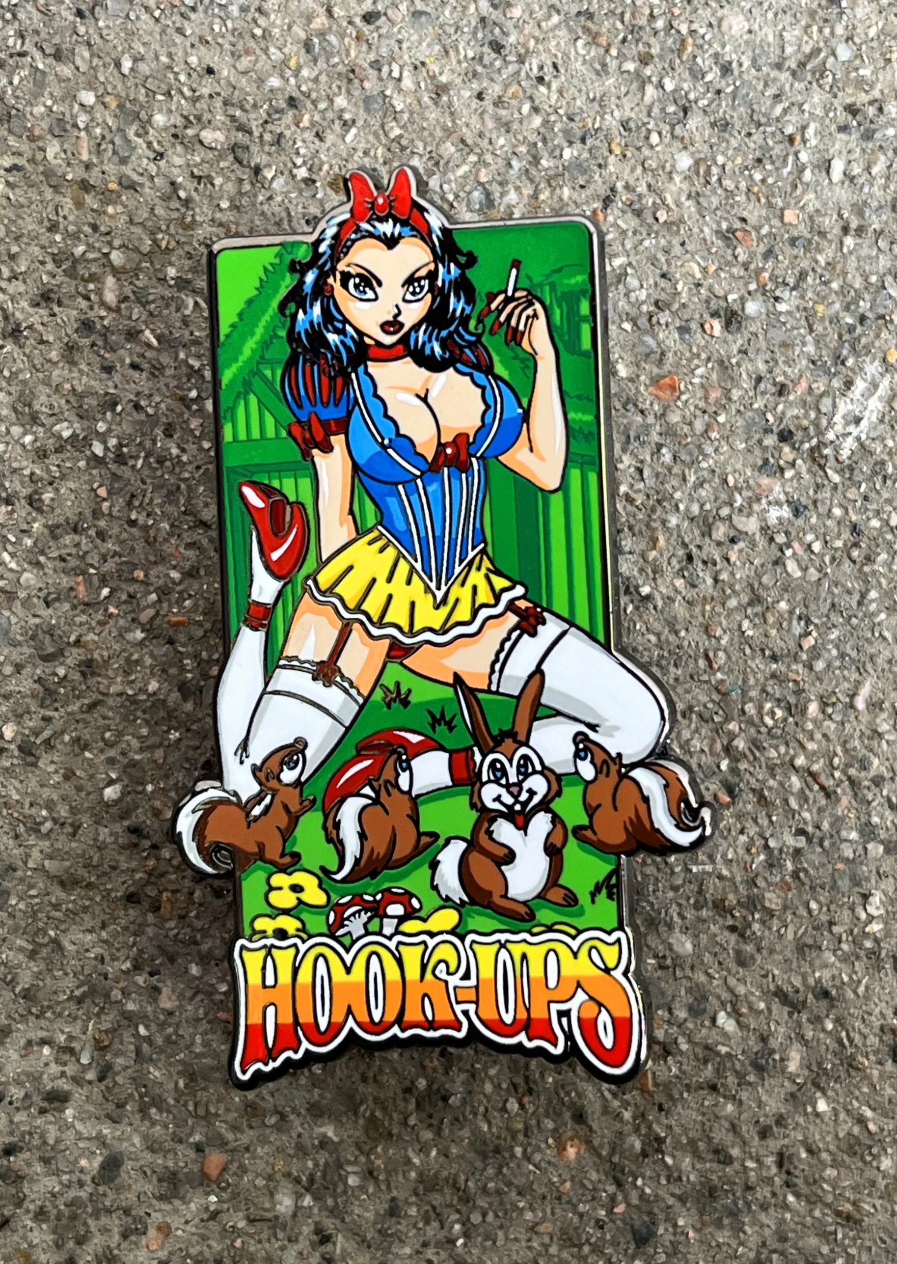 Hook Ups Snow White Enamel Pin