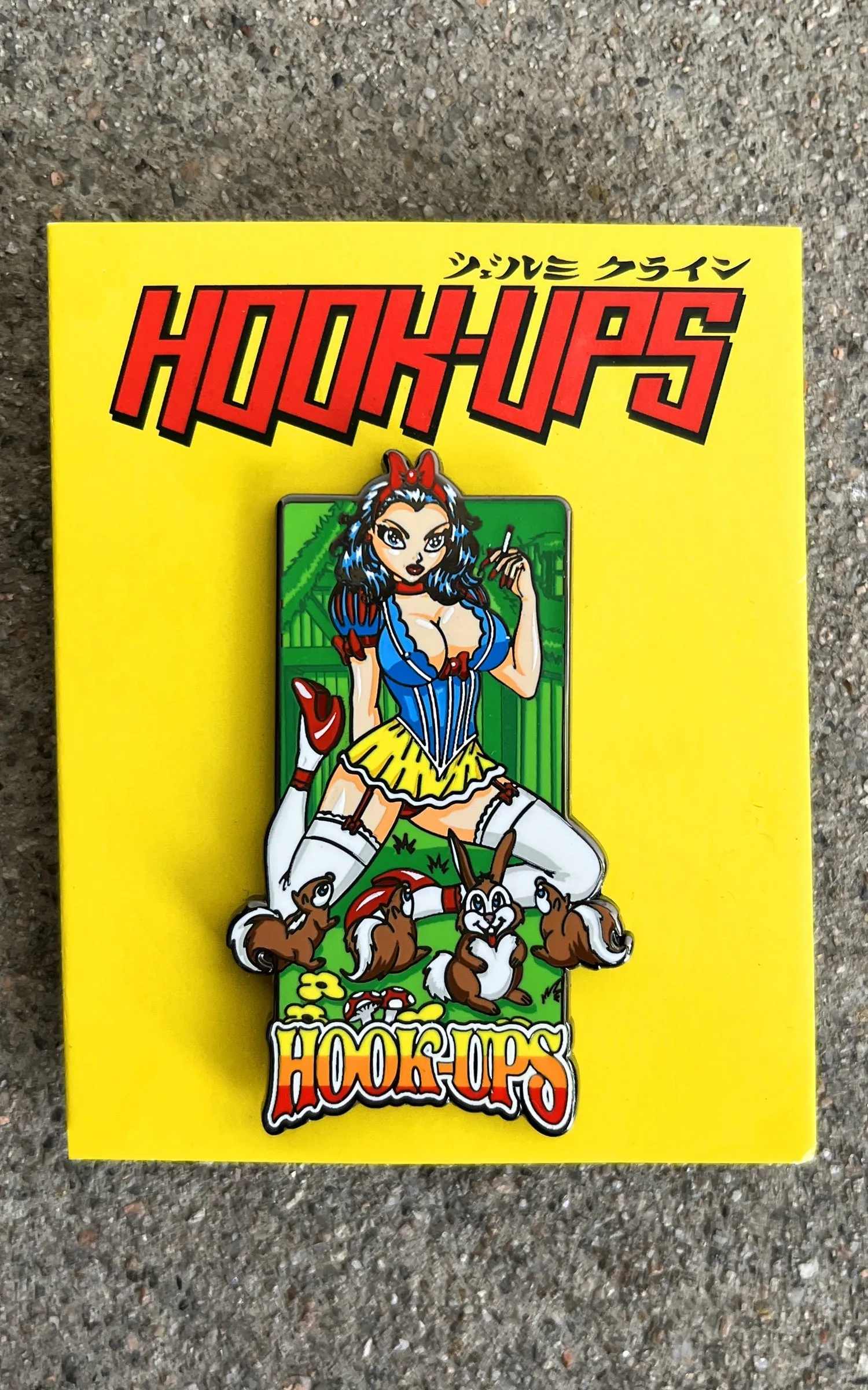 Hook Ups Snow White Enamel Pin