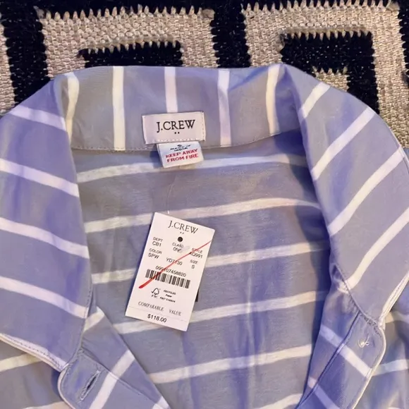 J Crew cotton striped pajama set
