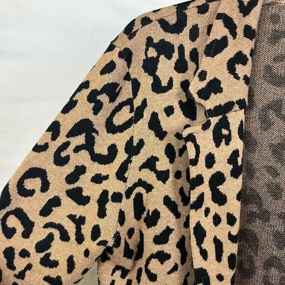 J. Crew Women's Sophie Knit Blazer Leopard Print‎ Merino Wool Blend- Size Medium
