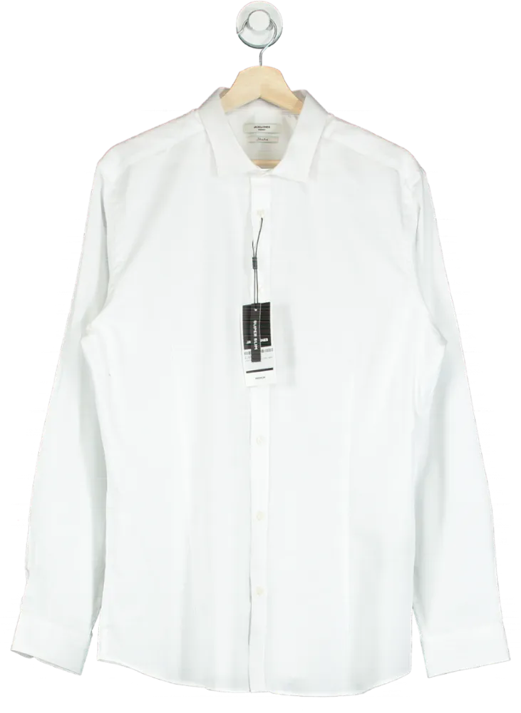 Jack & Jones White Stretch Super Slim Shirt UK XL
