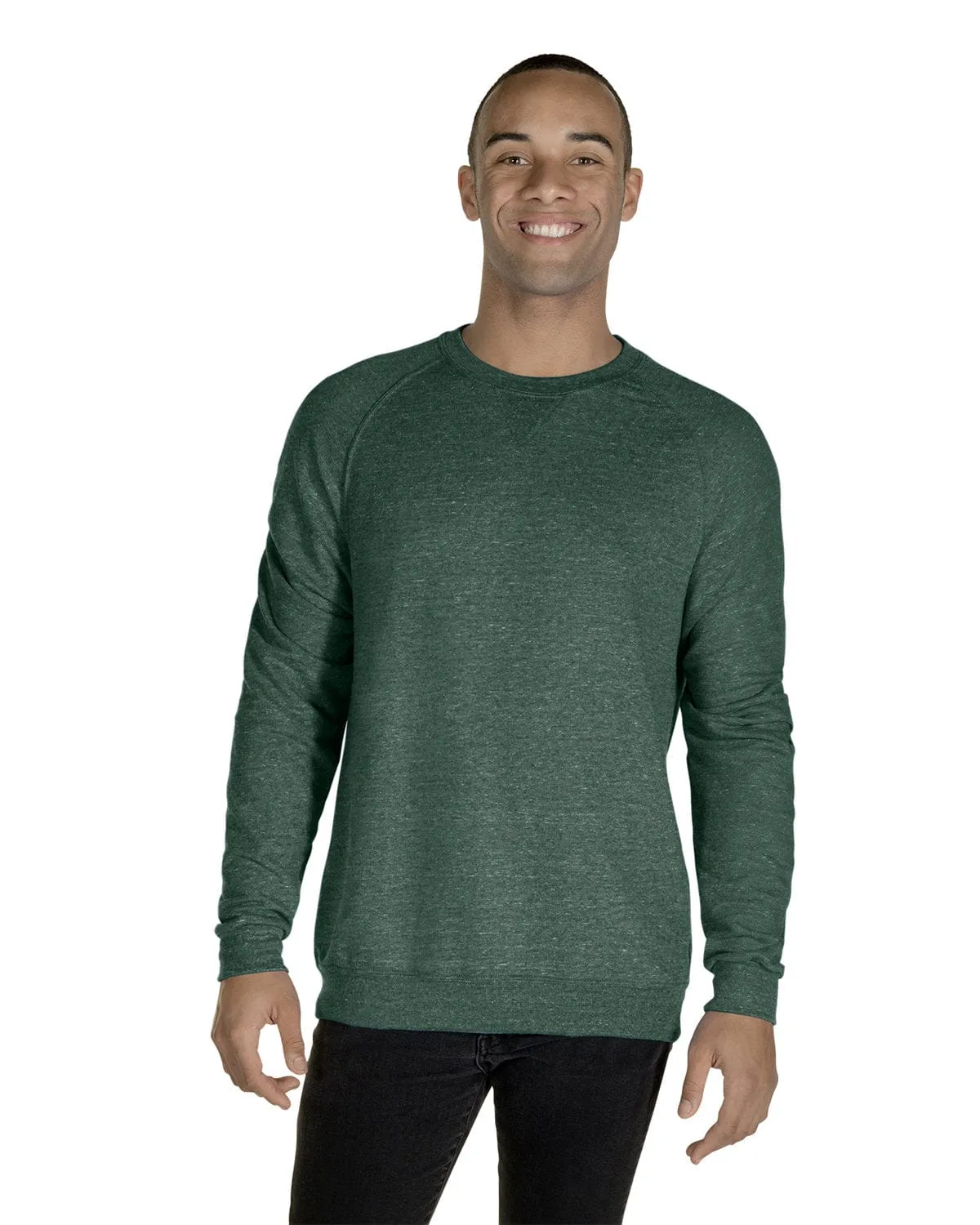 Jerzees Snow Heather French Terry Crewneck Sweatshirt