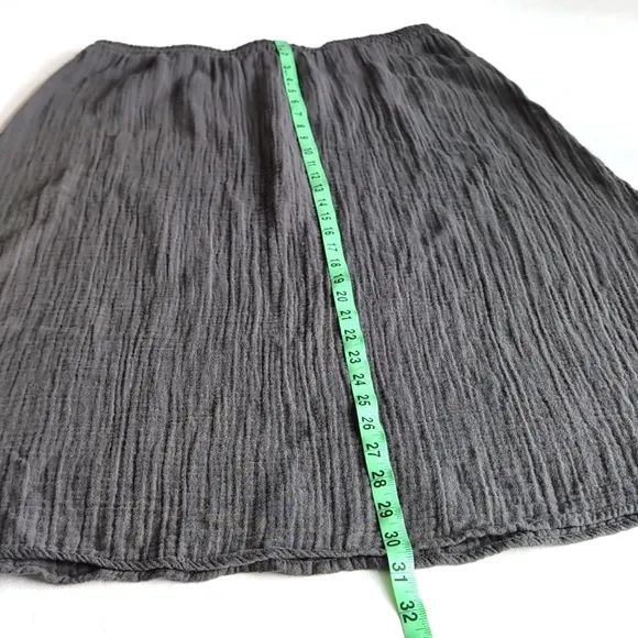 Johnny Was Calmé Gauze Gray Drawstring Midi Skirt Women's Size Large