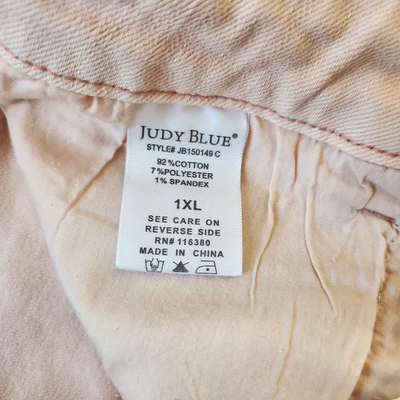 Judy Blue Blush Pink Stretchy Denim Jean Cut Off Shorts Size 1X