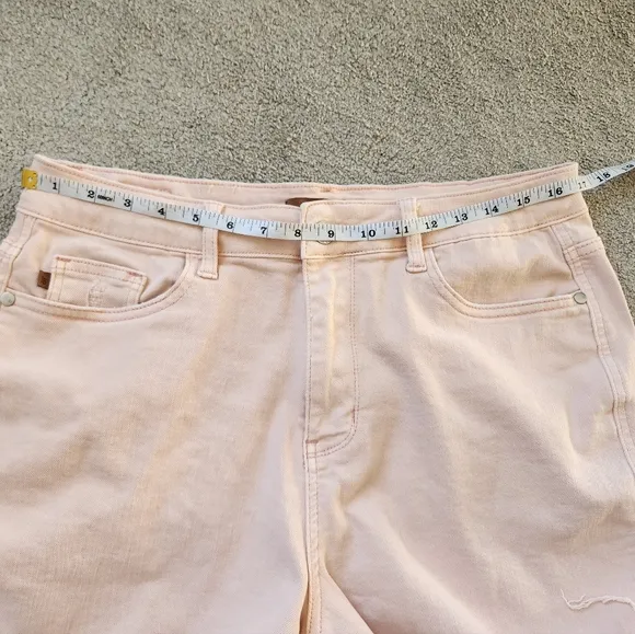 Judy Blue Blush Pink Stretchy Denim Jean Cut Off Shorts Size 1X