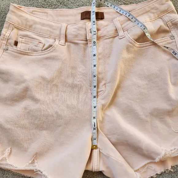 Judy Blue Blush Pink Stretchy Denim Jean Cut Off Shorts Size 1X