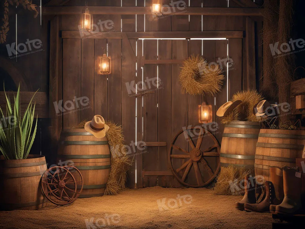 Kate Autumn Barn Door with Boots Boy Backdrop Designed by Chain Photography