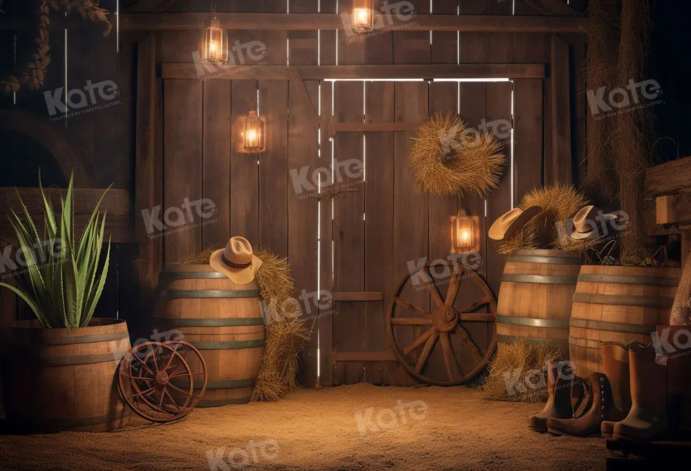 Kate Autumn Barn Door with Boots Boy Backdrop Designed by Chain Photography