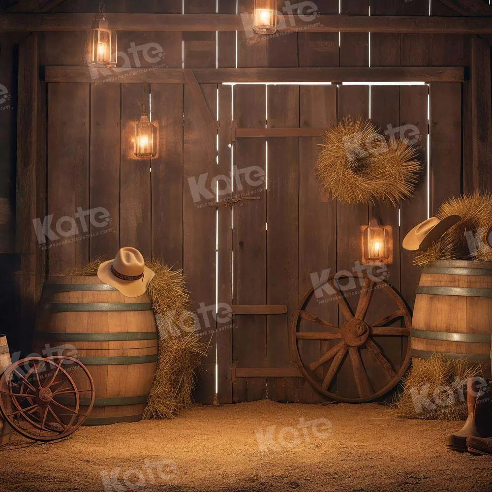 Kate Autumn Barn Door with Boots Boy Backdrop Designed by Chain Photography