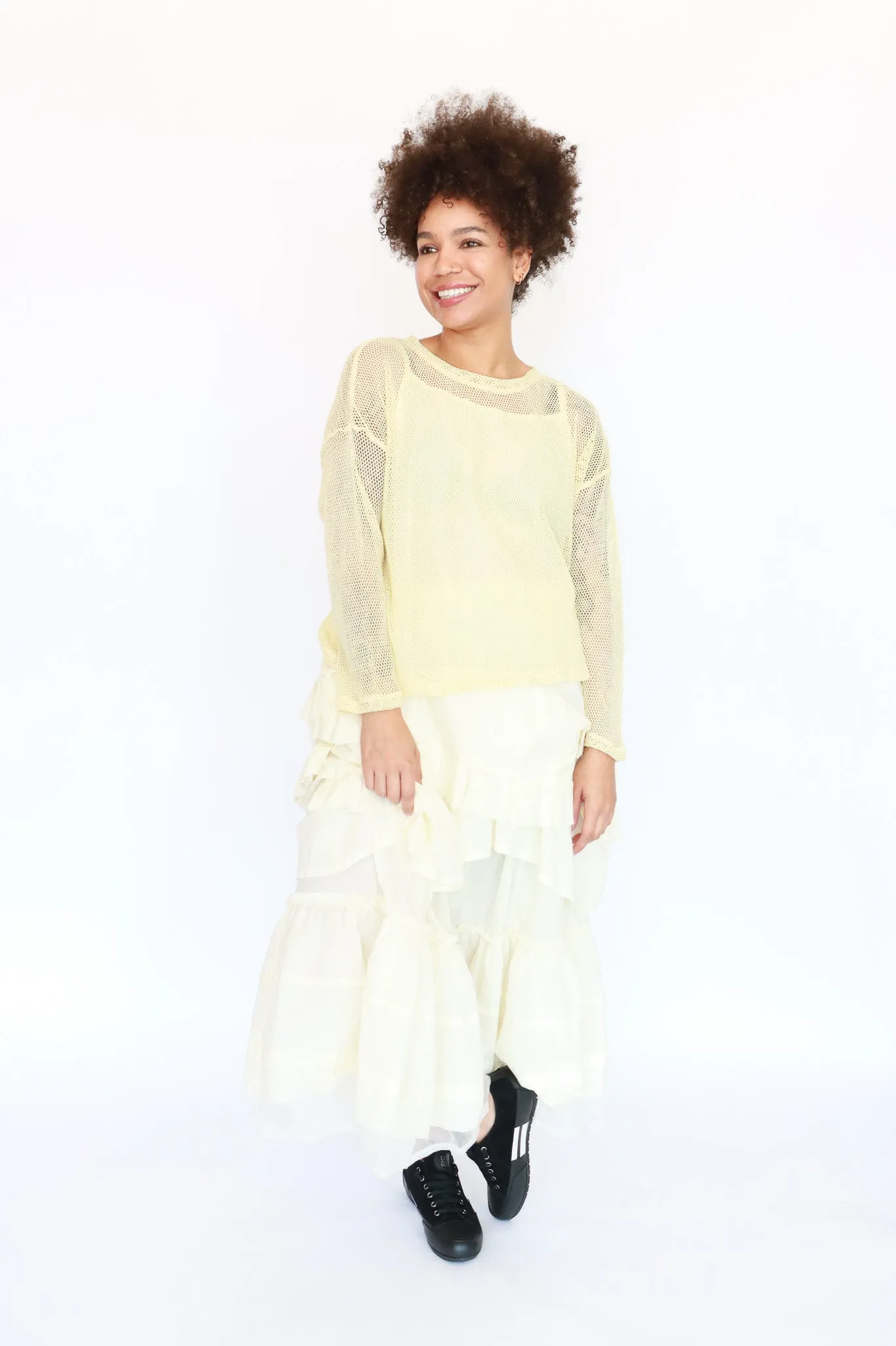 Krista Larson Crop Fishnet Top (2 Colors)