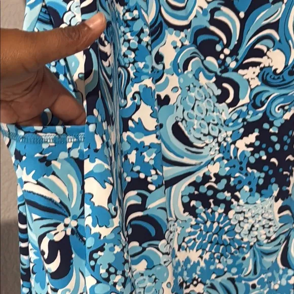 Lilly Pulitzer luxlethic noelani stretch tennis dress Blue Sundress Mini pockets