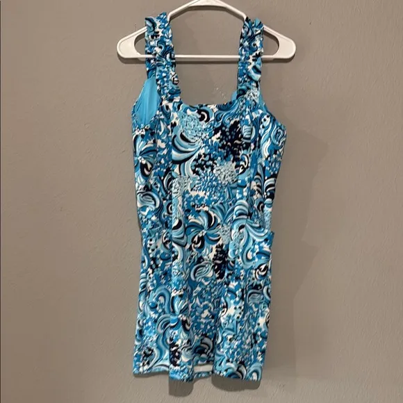 Lilly Pulitzer luxlethic noelani stretch tennis dress Blue Sundress Mini pockets