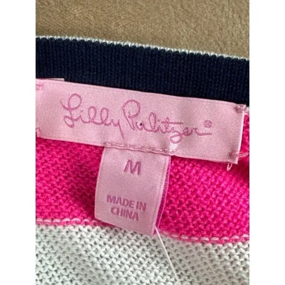 Lilly Pulitzer Womens Medium Gwyneth Wool Blend Sweater Private Island NEW
