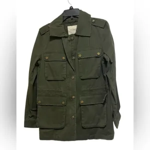 LUCKY BRAND CANVAS UTILITY JACKET COTTON GREEN COLOR WOMENS POCKETS SIZE SMALL