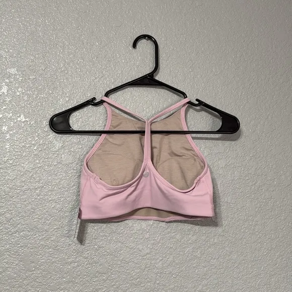 Lululemon Flow Y Wrap Front High Neck Bra size 6 in pink