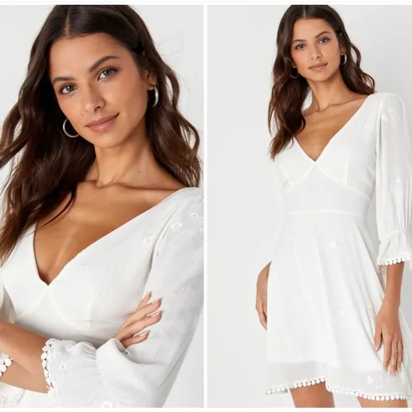LULU's Bachelorette Engagement Bridal Shower Honeymoon Flirty Mini Dress